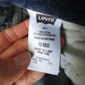 Boys levis size 12 says 26 waist and 26 length